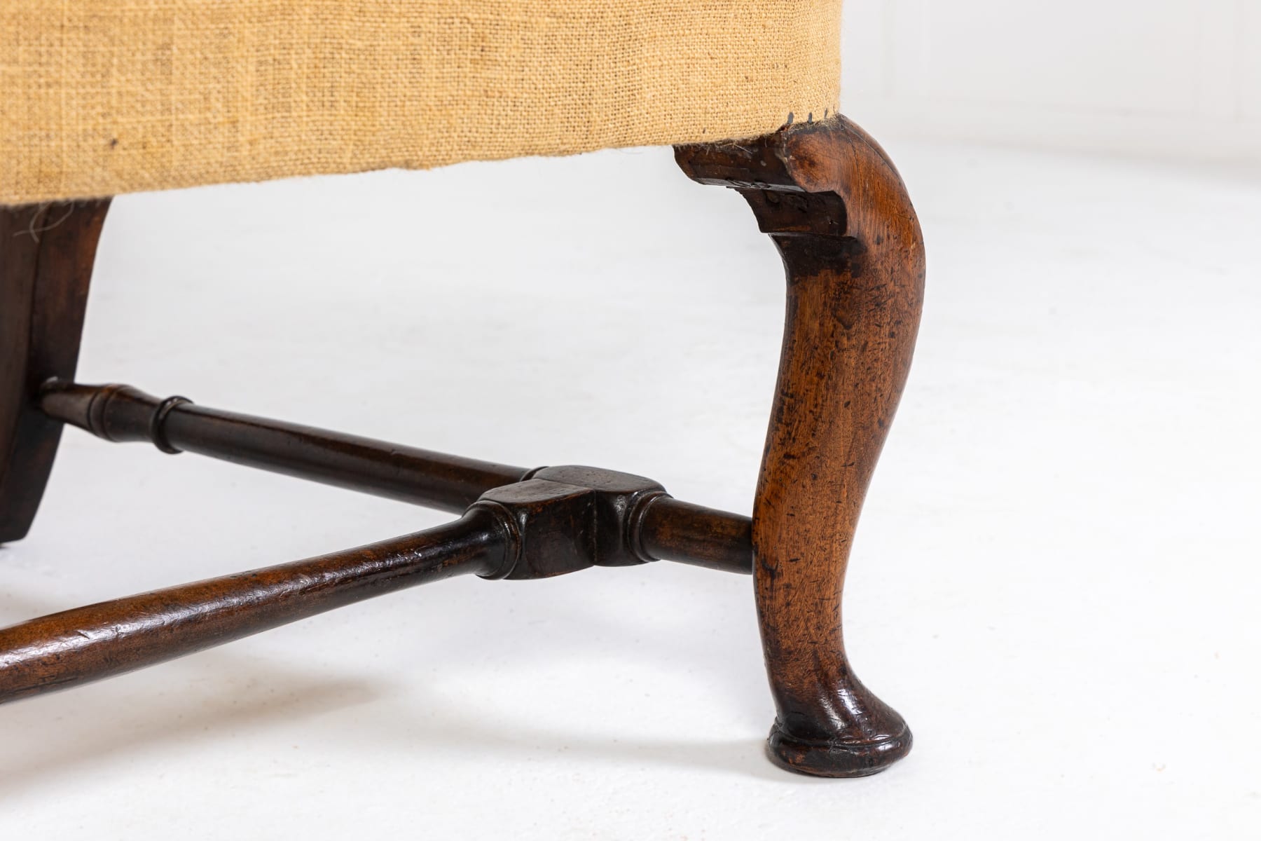 18th Century George I English Walnut Wing Chair Circa 1720