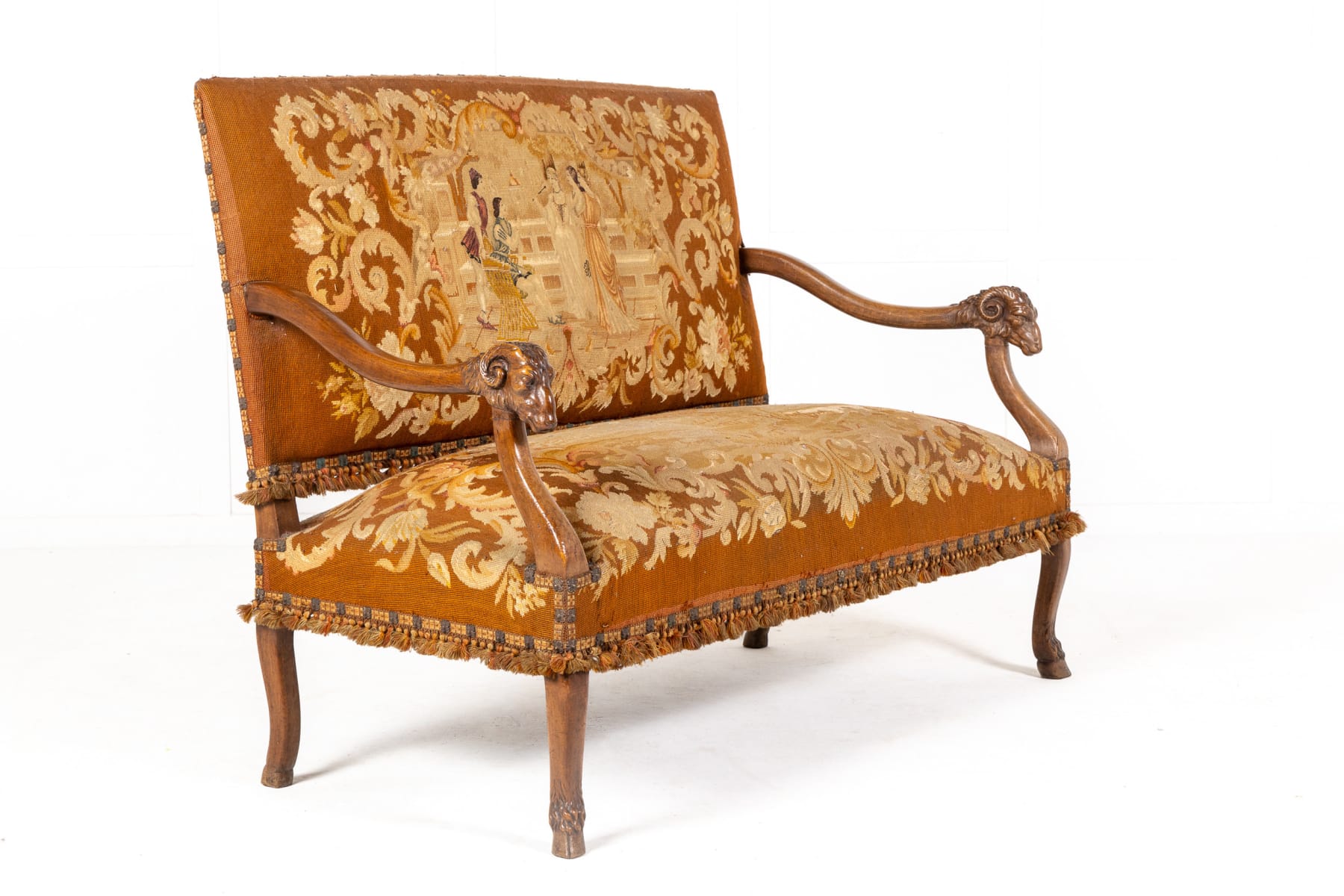 19th Century French Walnut Tapestry Sofa