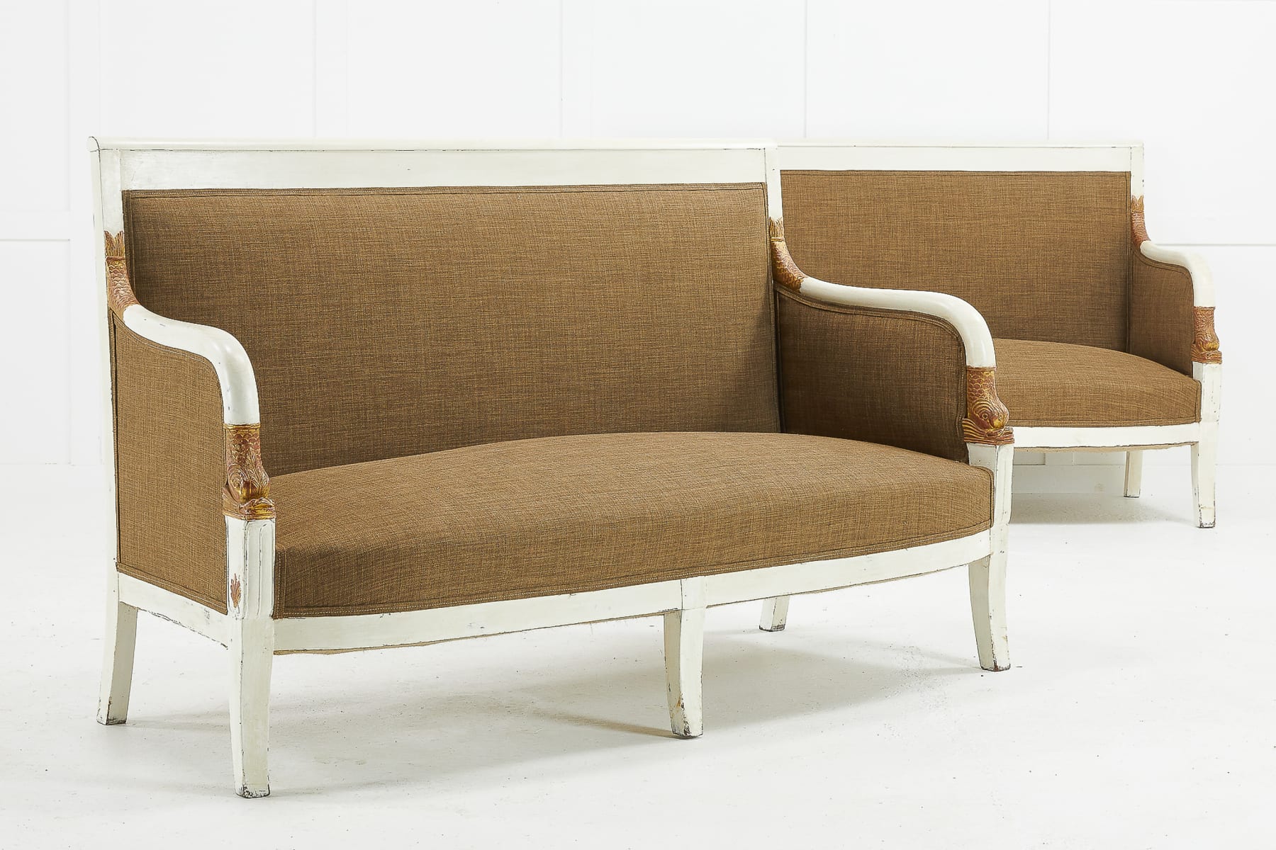 SOLD, Pair of 19th Century French Painted Sofas