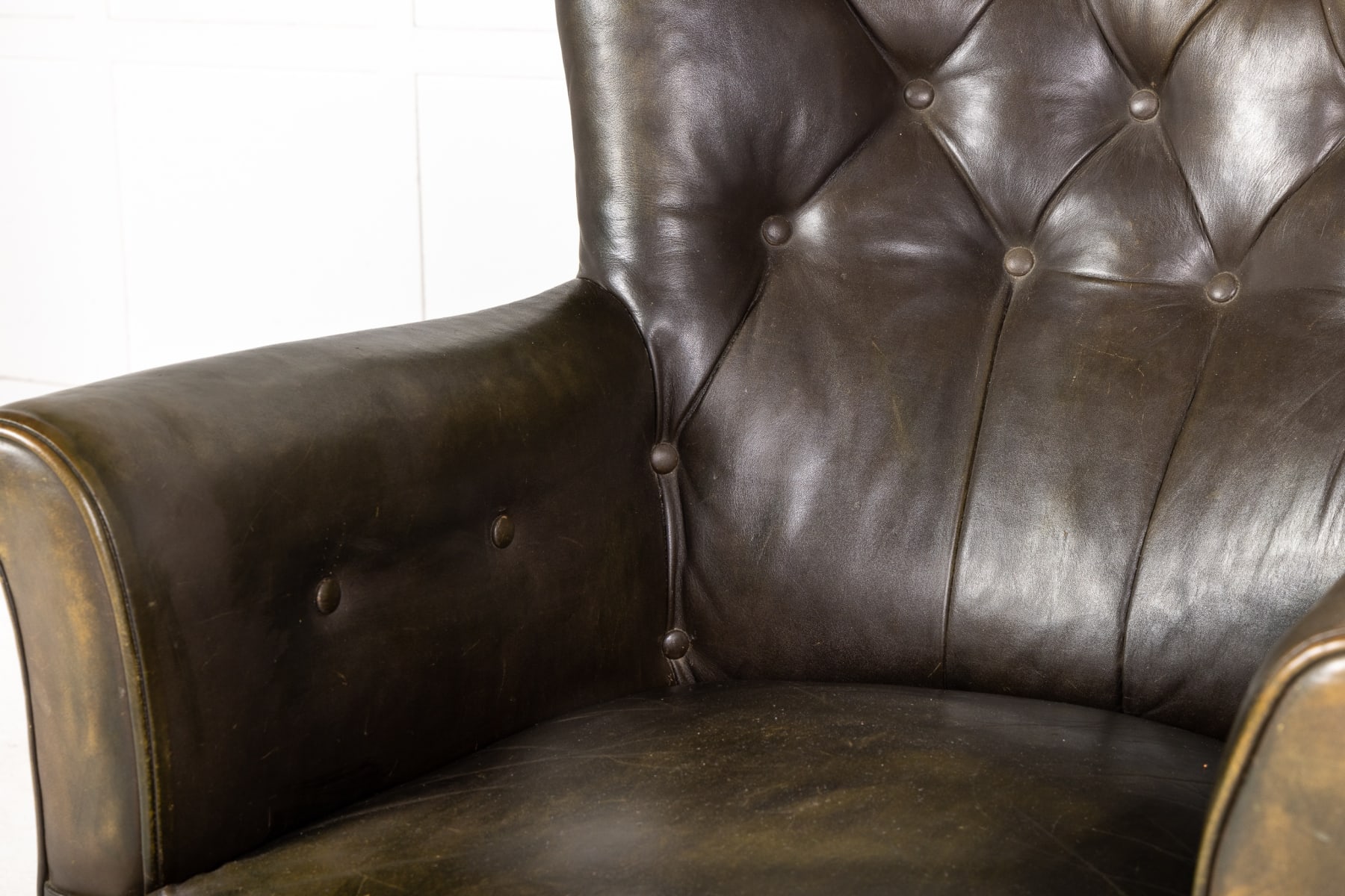 19th Century English Leather Armchair