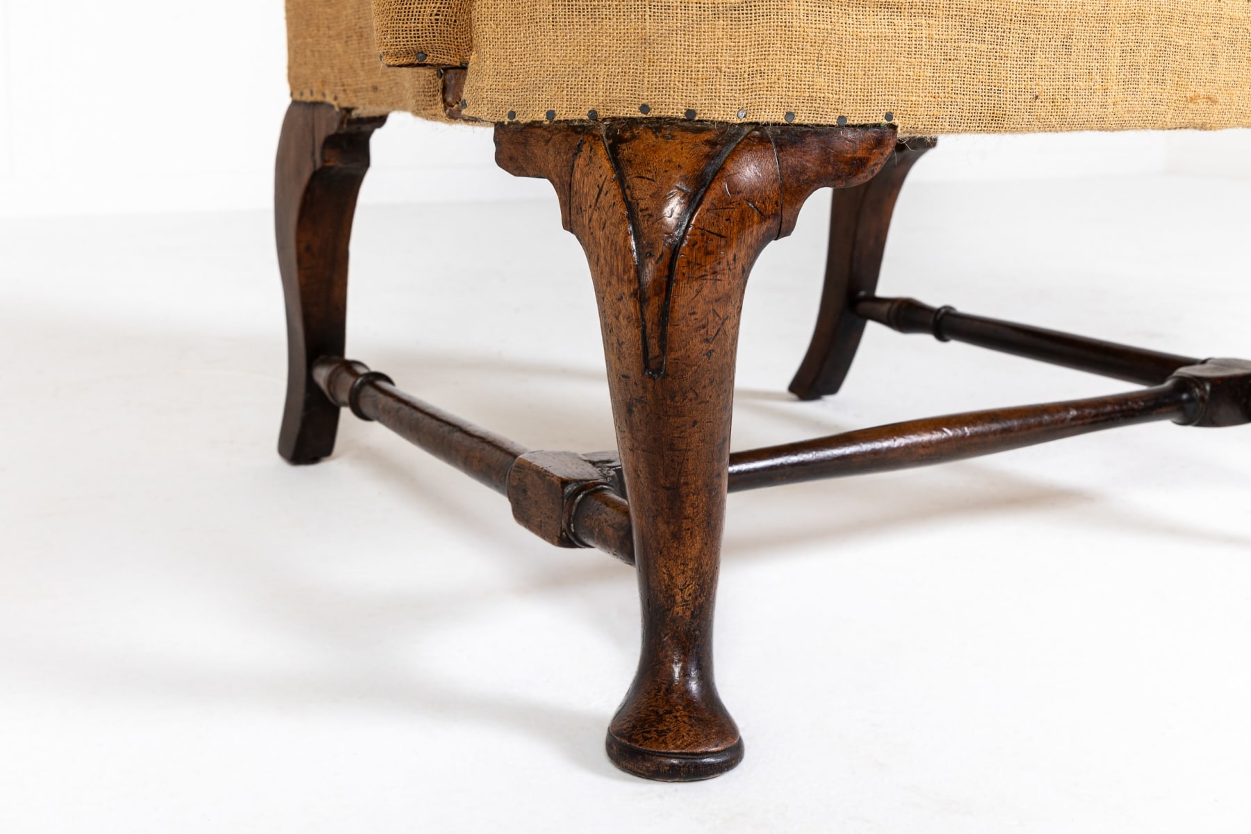 18th Century George I English Walnut Wing Chair Circa 1720