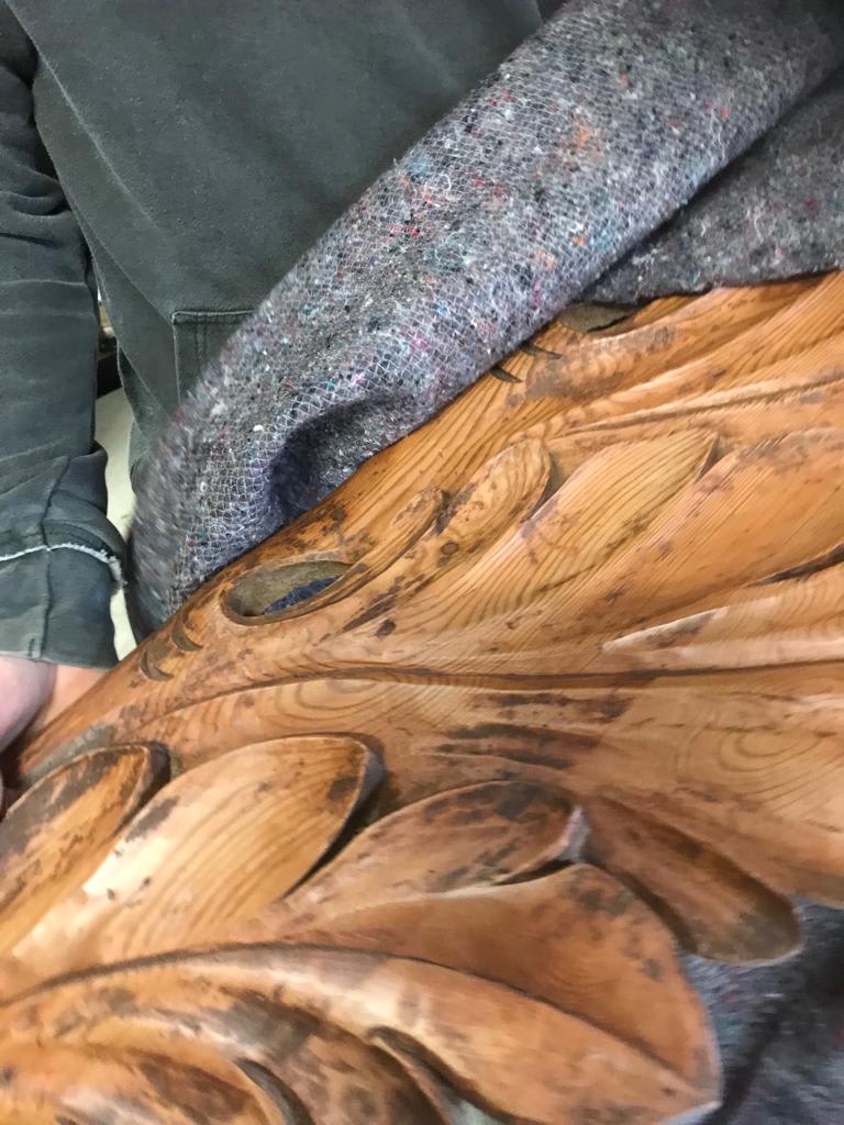 Pair of Carved Wooden Wings