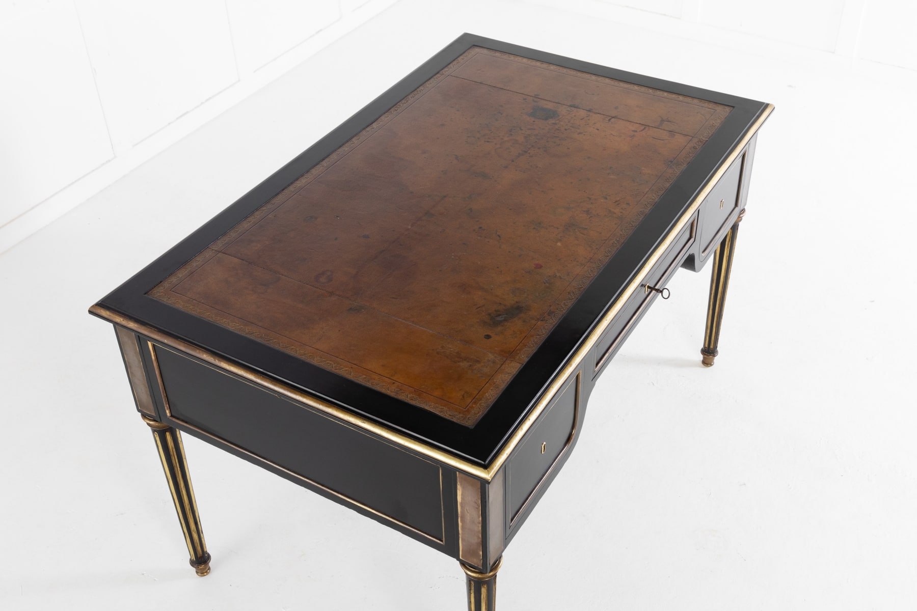 SOLD, 19th Century French Ebonised Bureau Plat