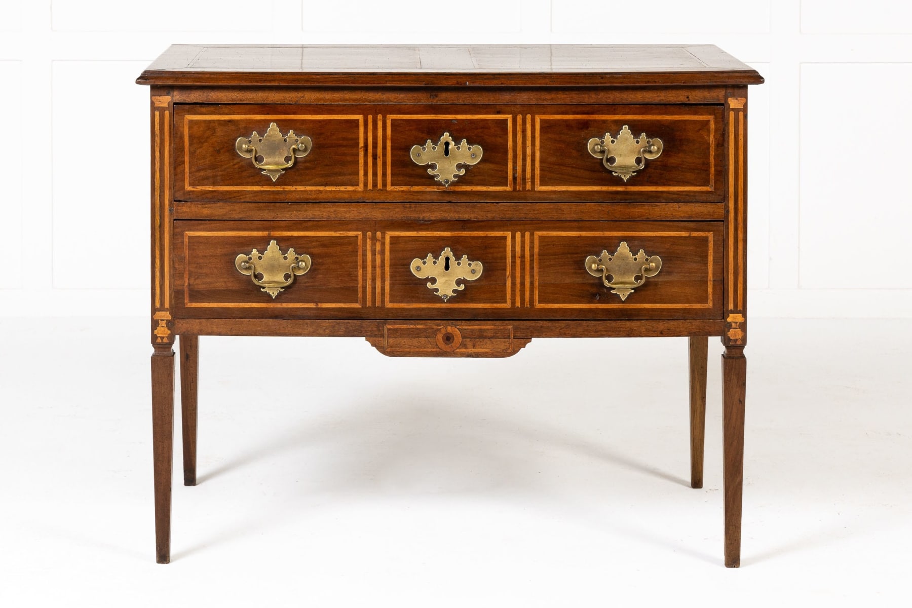 Small 18th Century French Louis XVI Walnut and Inlaid Commode