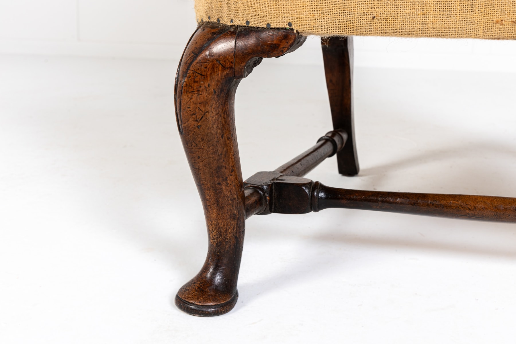 18th Century George I English Walnut Wing Chair Circa 1720