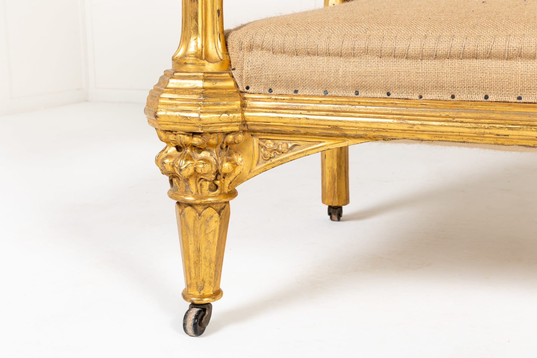 Large 19th Century English Giltwood Country House Sofa