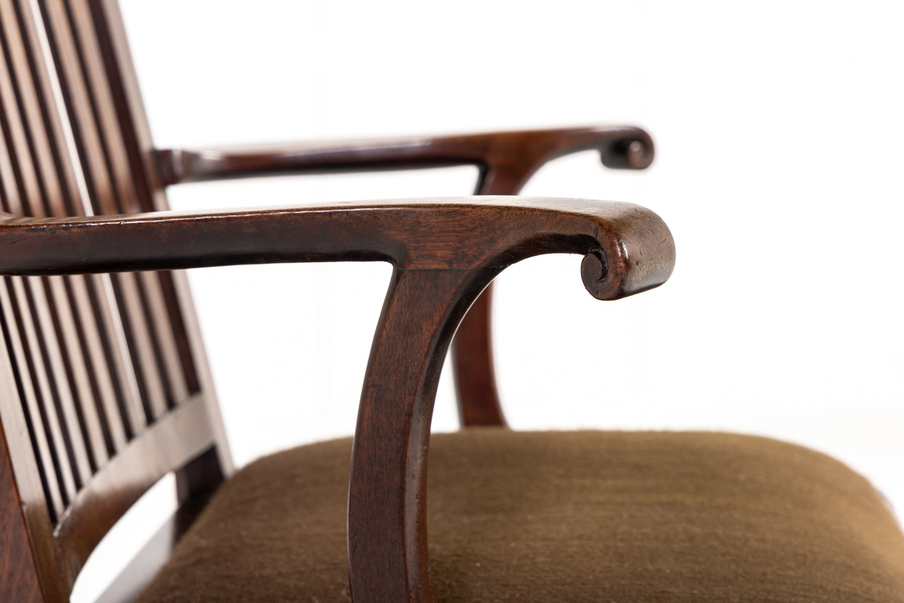 18th Century English Mahogany Elbow Chair