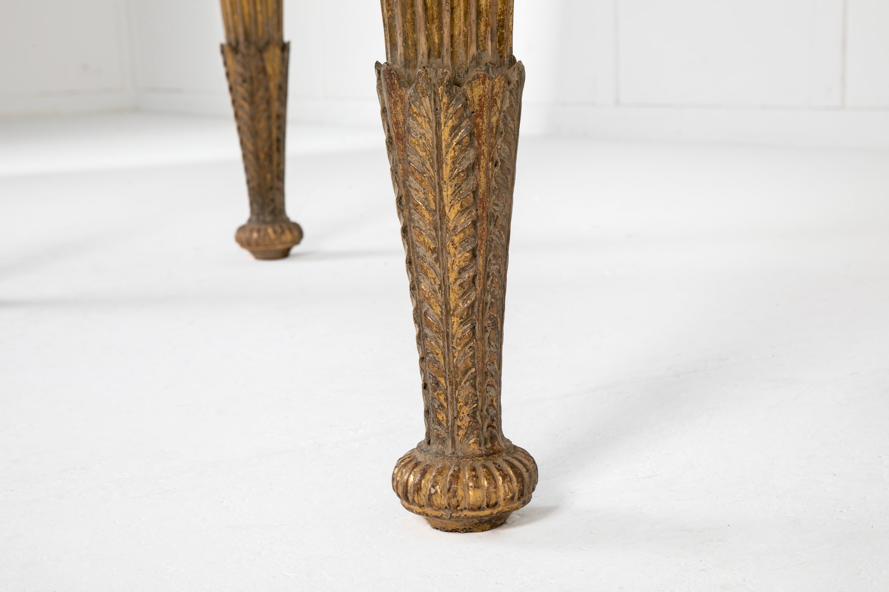 18th Century Italian Gilded Console Table with Marble Top