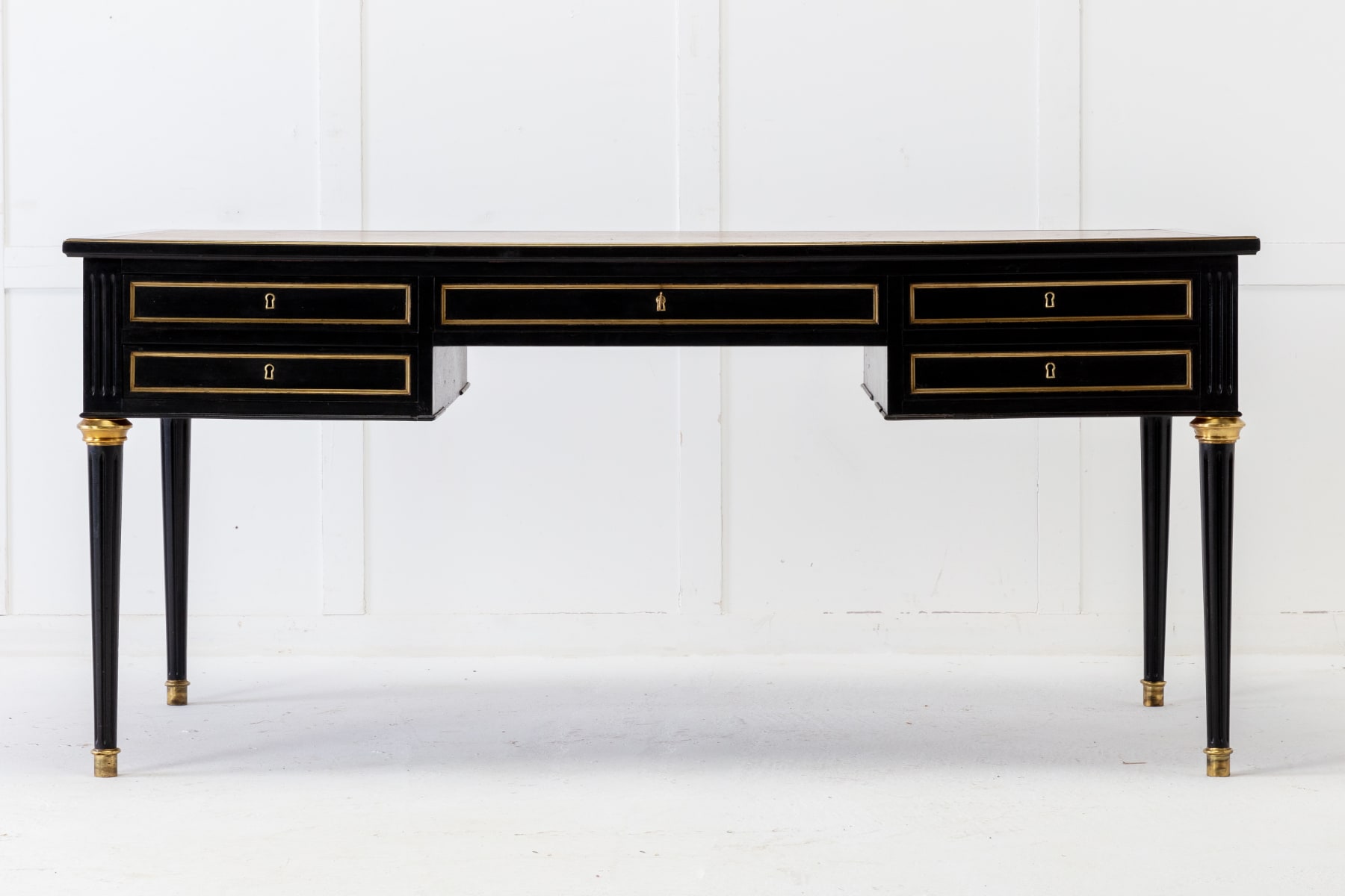 1950s French Louis XVI-Style Ebonised Desk