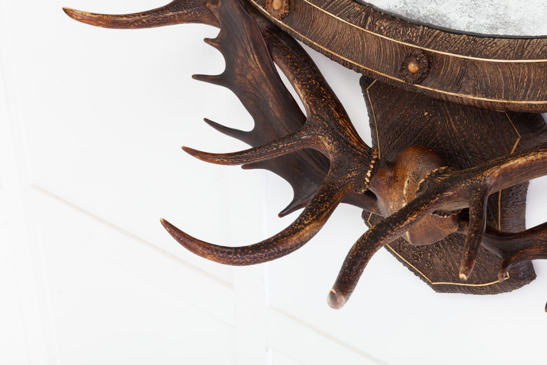 SOLD, 19th Century Oval Antler Mirror