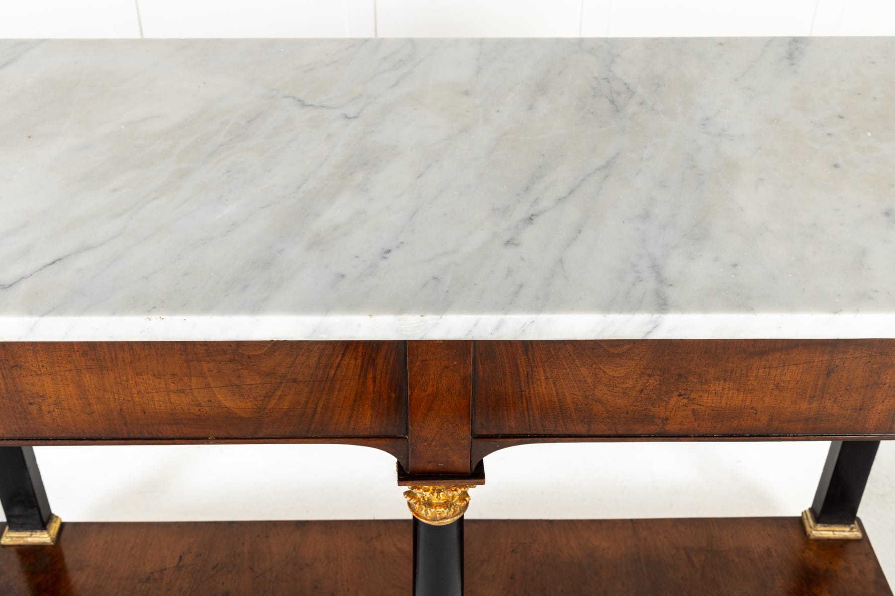 Large Early 19th Century Italian Walnut Console Table