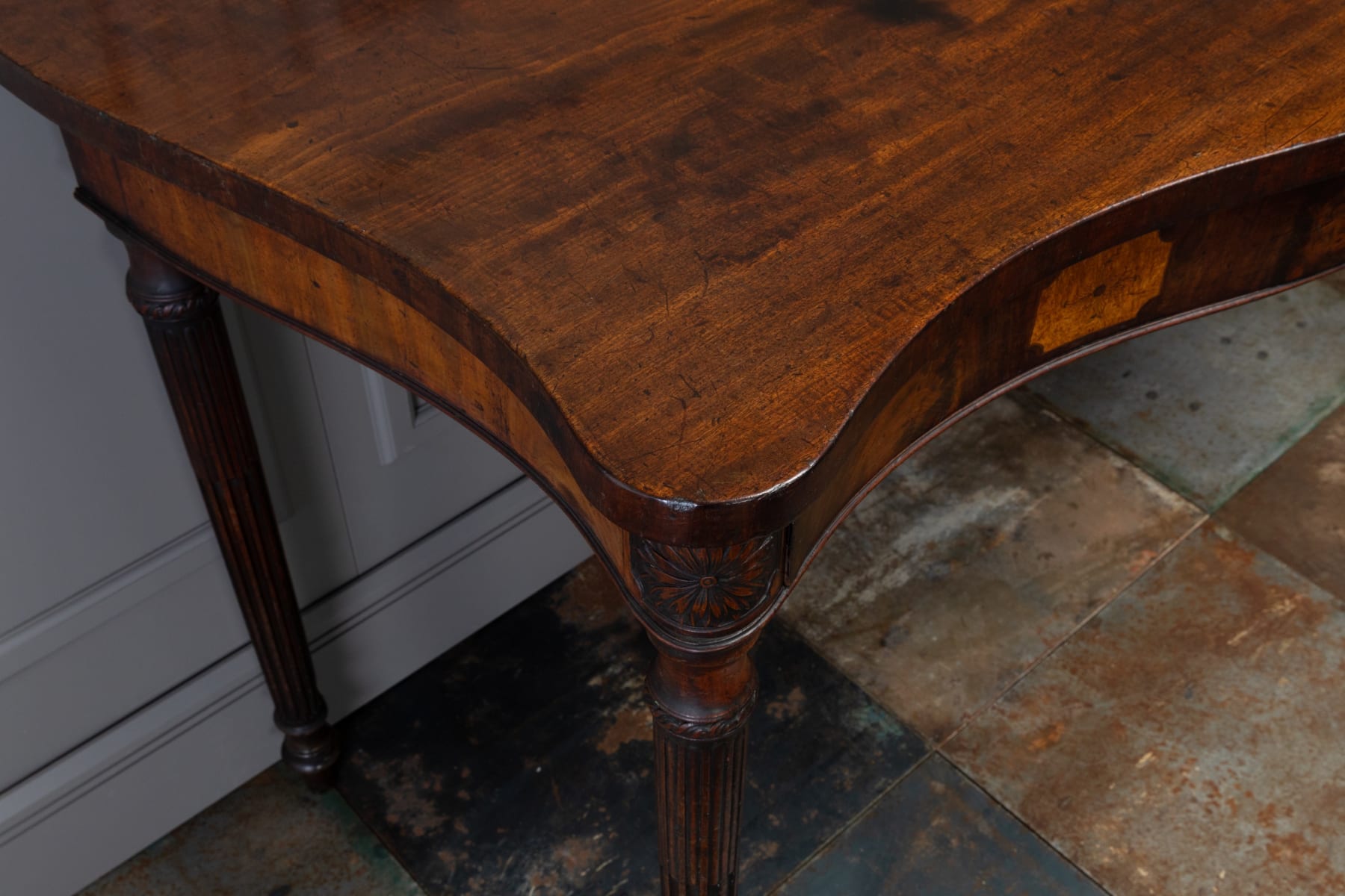 SOLD, George III Mahogany Serpentine Side/Serving Table