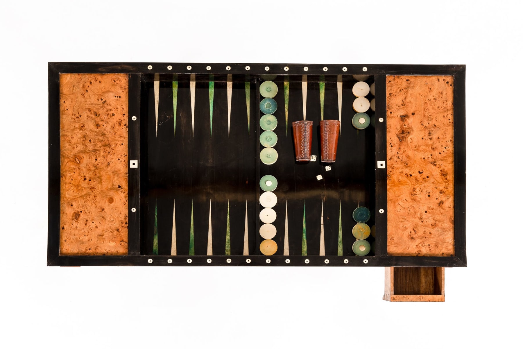 French Empire Period Burr Elm Tric Trac Games Table