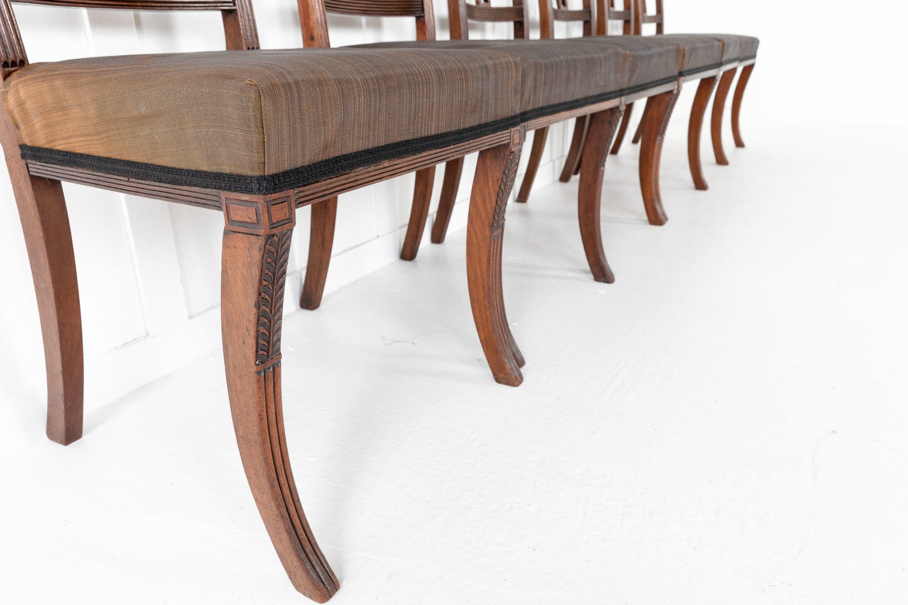SOLD, Set of Eight 19th Century Regency Mahogany Dining Chairs
