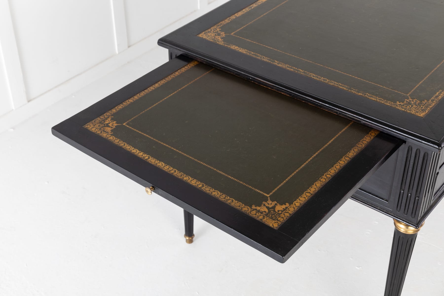 SOLD, 1940s French Ebonised Bureau Plat