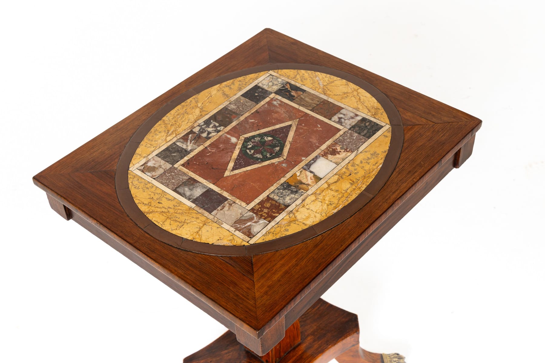 19th Century English Regency Rosewood Specimen Marble Table
