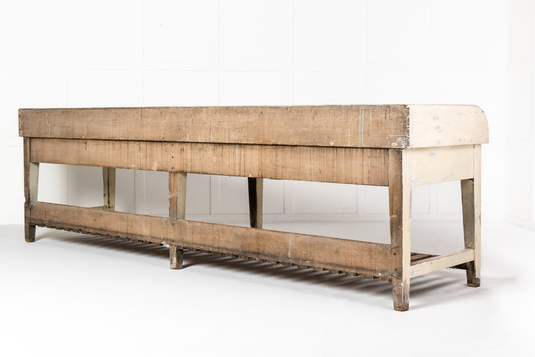 Monumental 19th Century English Country House Kitchen Preparation Table