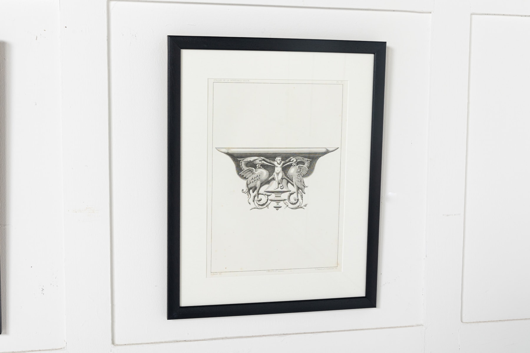 Set of Six 19th Century Framed Engravings of Cathedral d'Auch - France