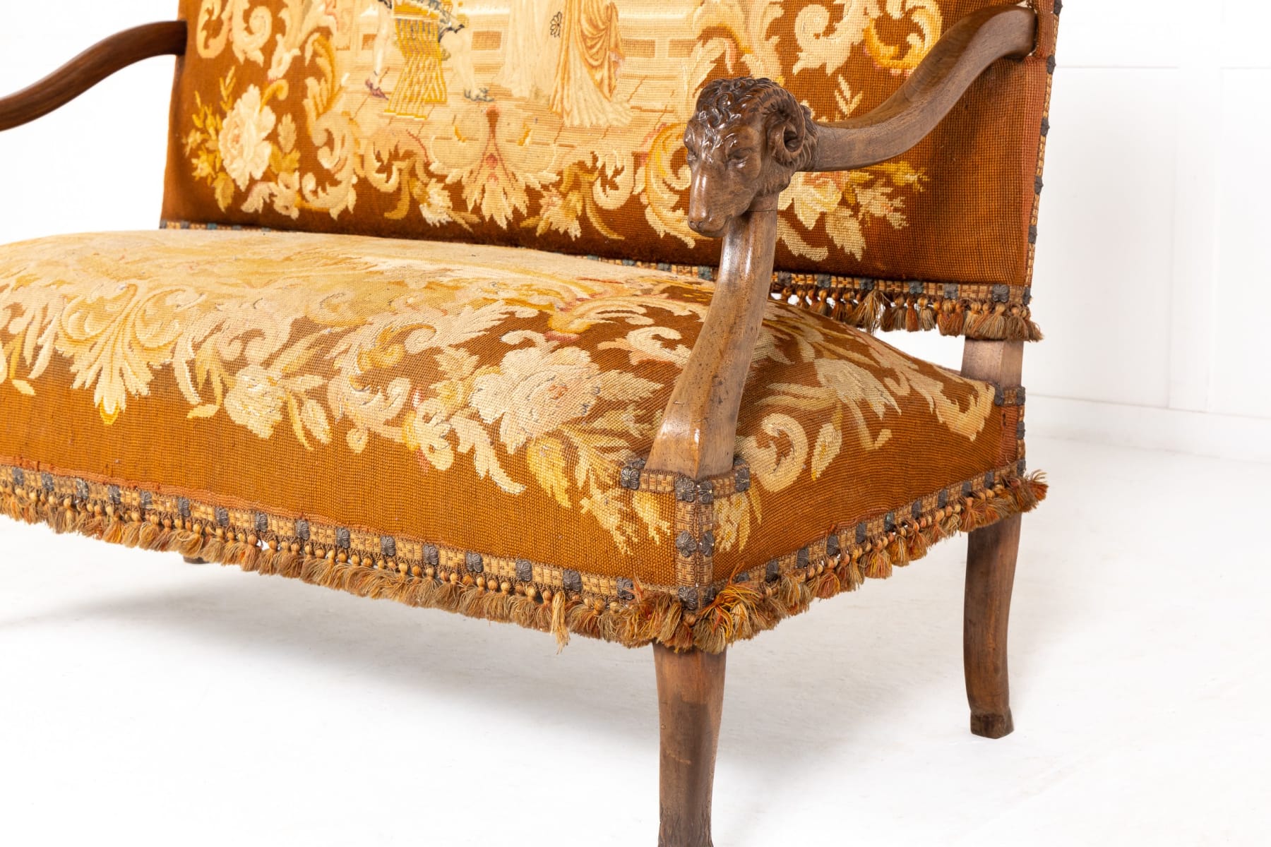 19th Century French Walnut Tapestry Sofa