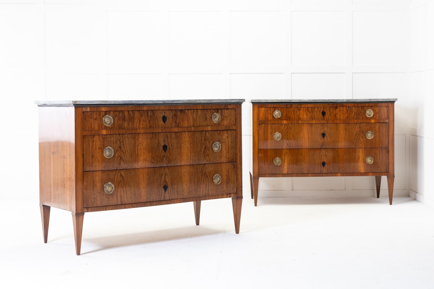 SOLD, Pair of Early 19th Century Italian Walnut Chest of Drawers