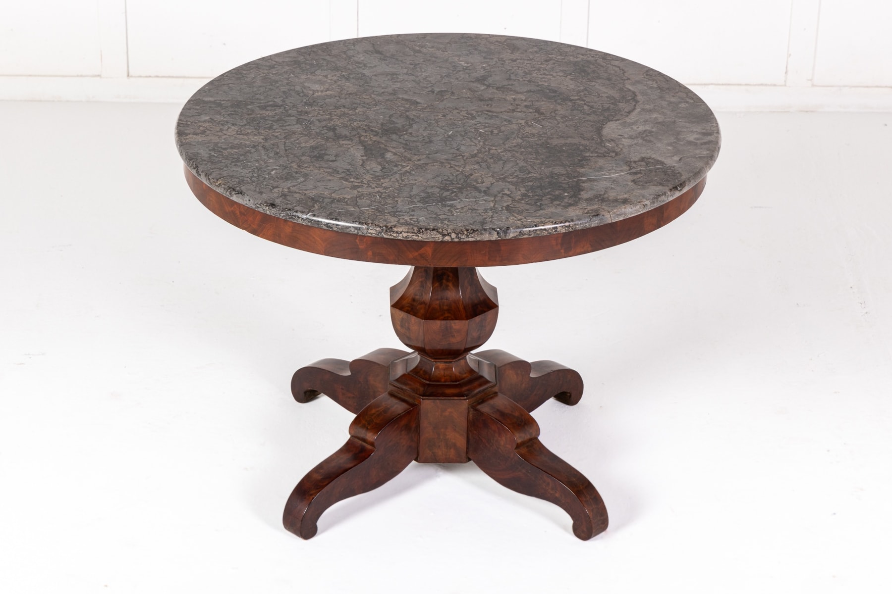 19th Century French Mahogany Guéridon with Marble Top