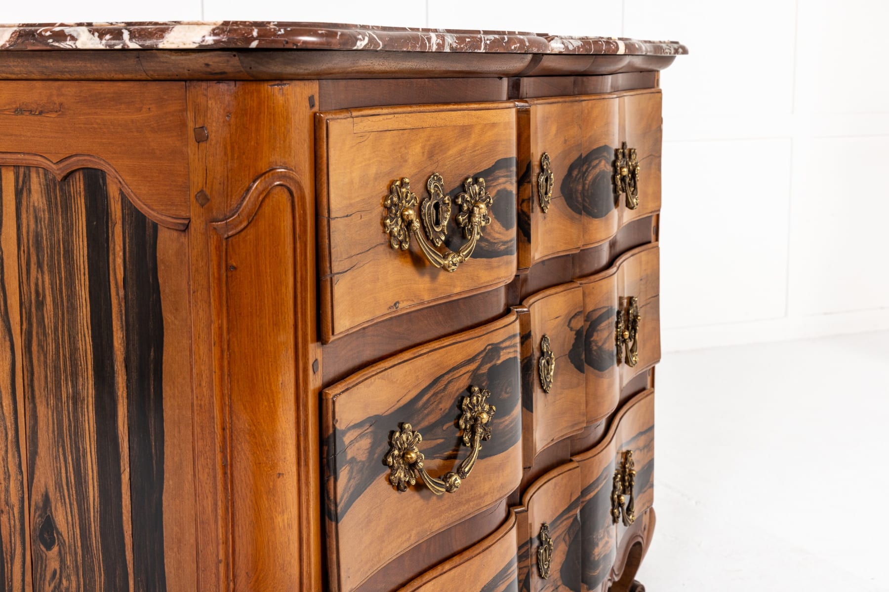 18th Century French Guaiac Wood and Walnut Commode