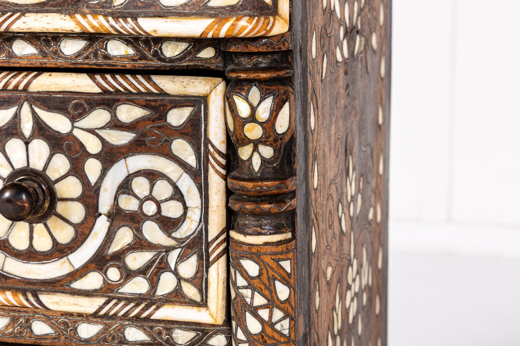 19th Century Syrian Hardwood and Mother of Pearl Inlaid Chest of Drawers