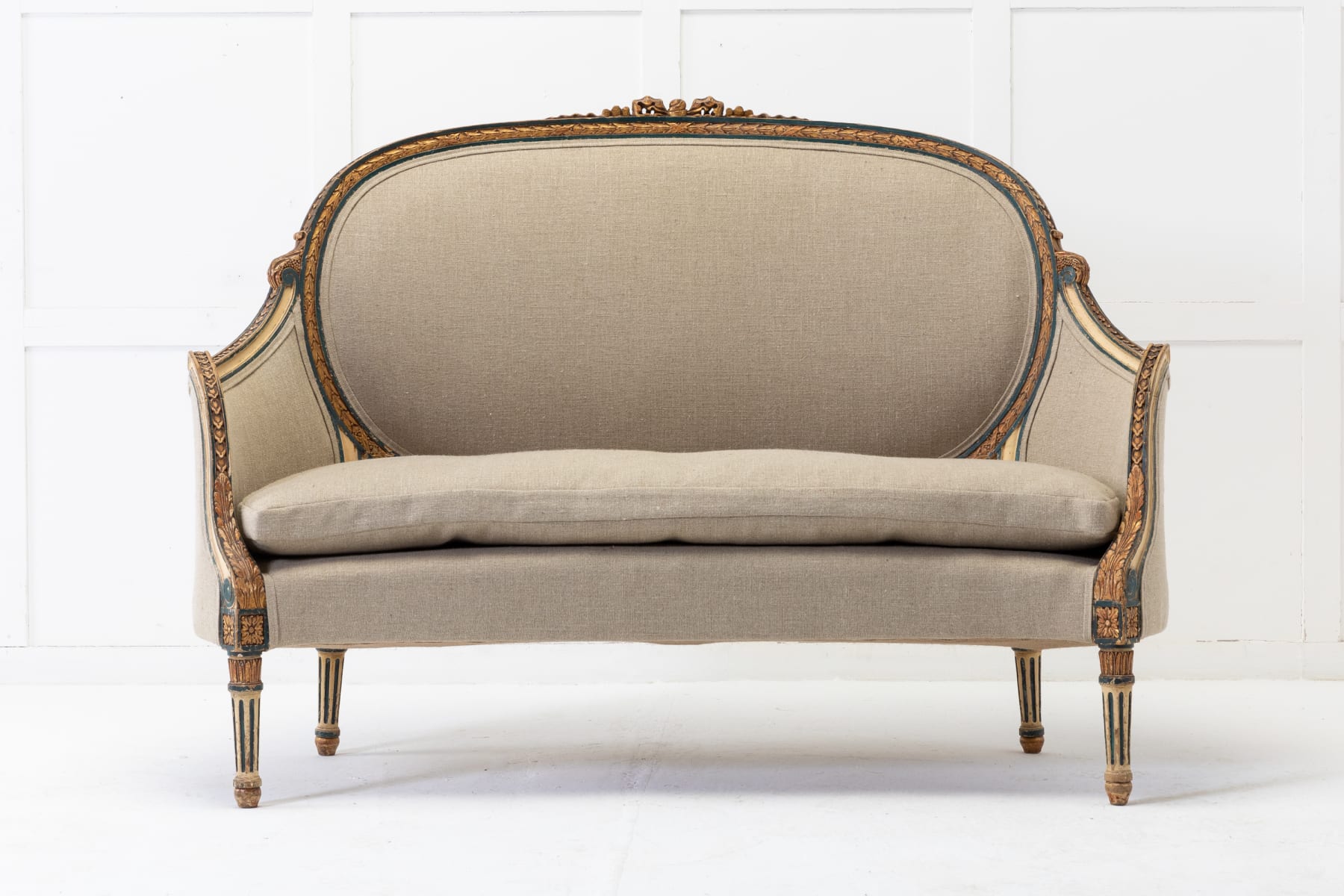 19th Century Italian Carved Wood Sofa