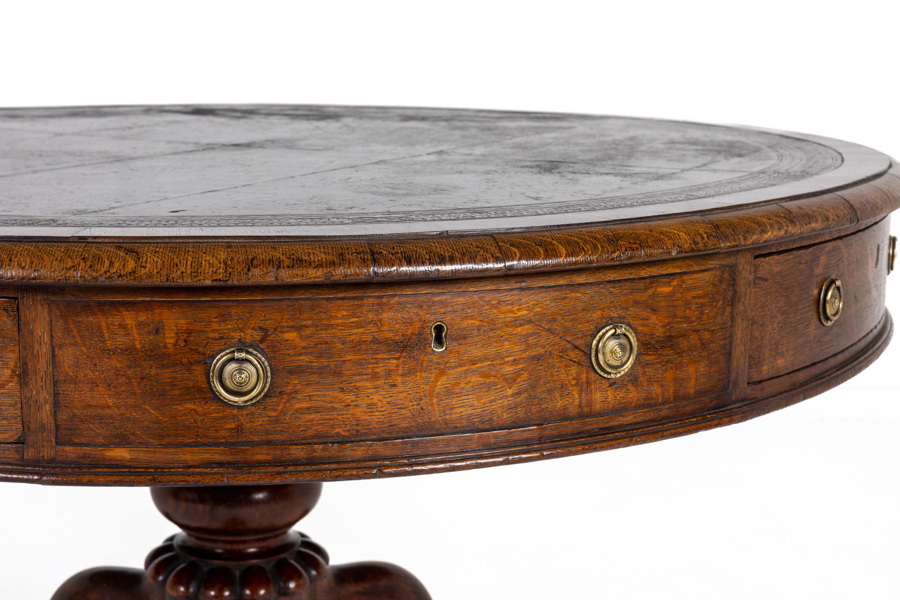 Late George IV/Early William IV Oak Drum Table (by Gillows)