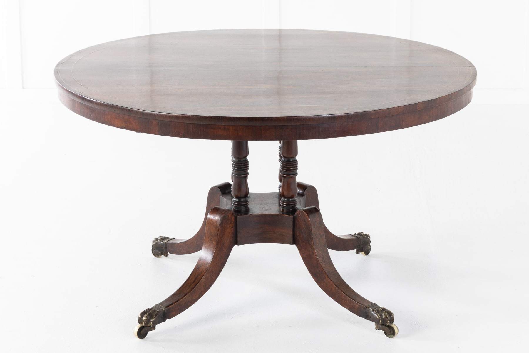 SOLD, Regency Rosewood Brass Strung Centre Table