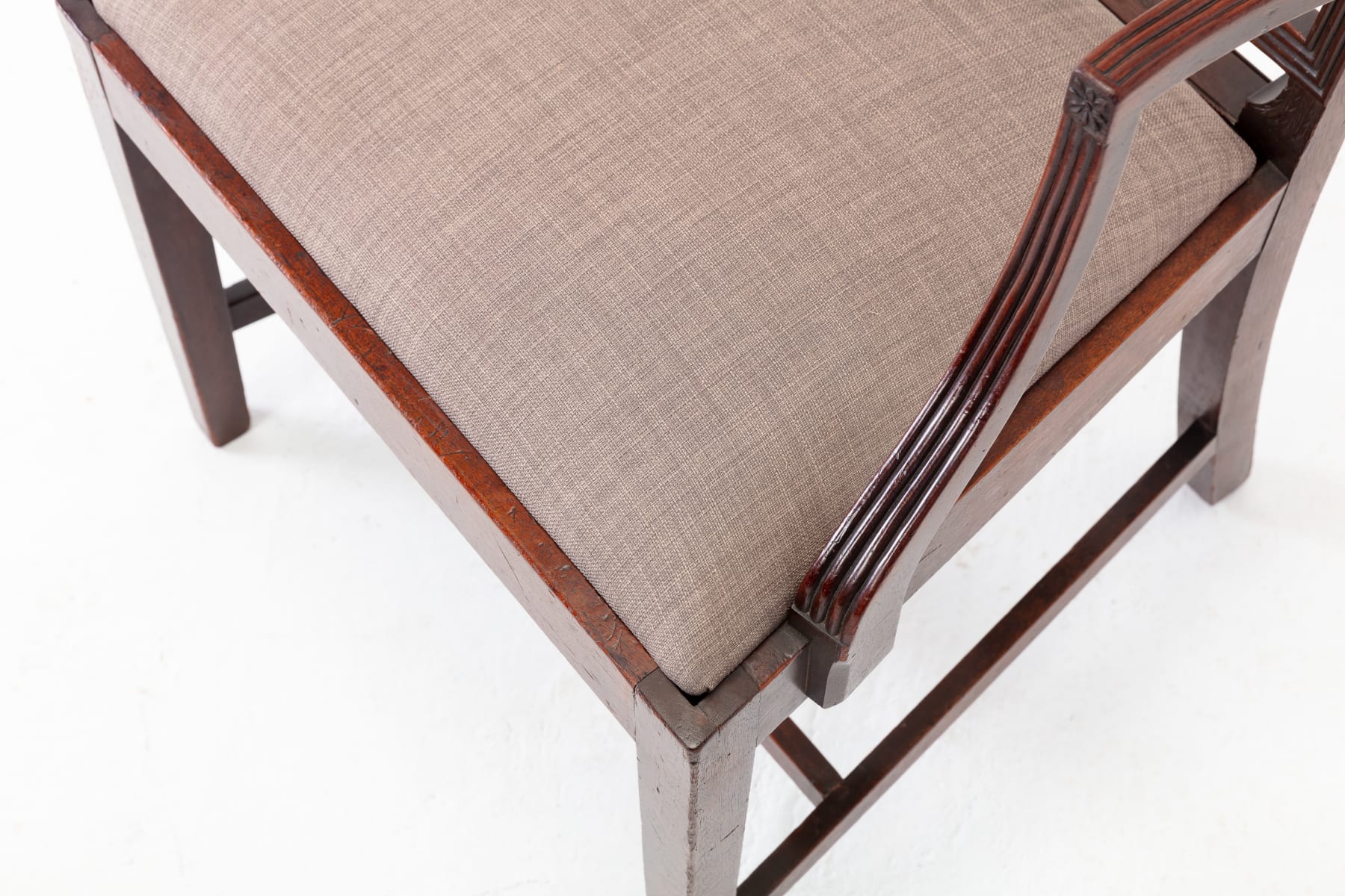 George III Mahogany 'Sheraton Style' Elbow Chair