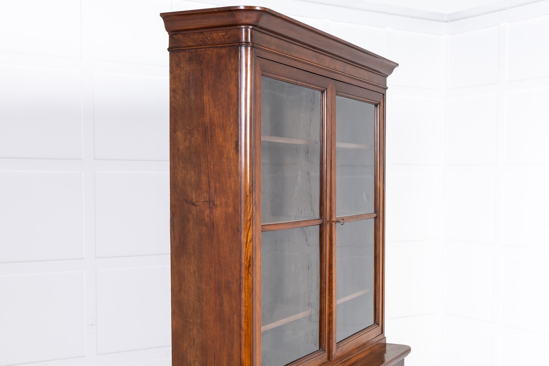 Large Pair of 19th Century Italian Walnut Cabinets/Bookcases