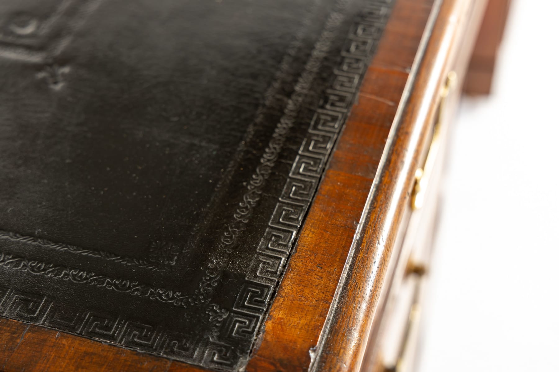 Large 18th Century George III English Mahogany Partners Desk