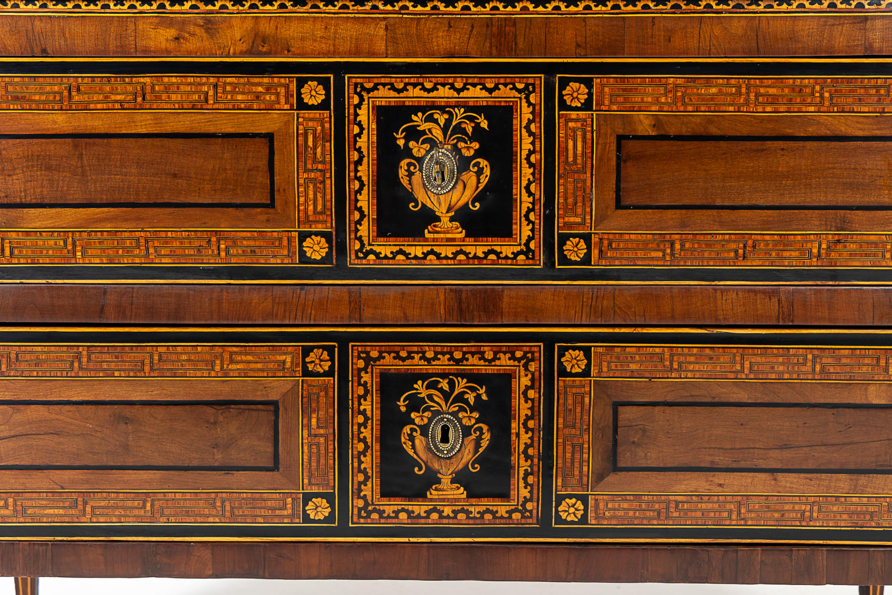 Late 18th Century North Italian Marquetry Commode with Marble Top