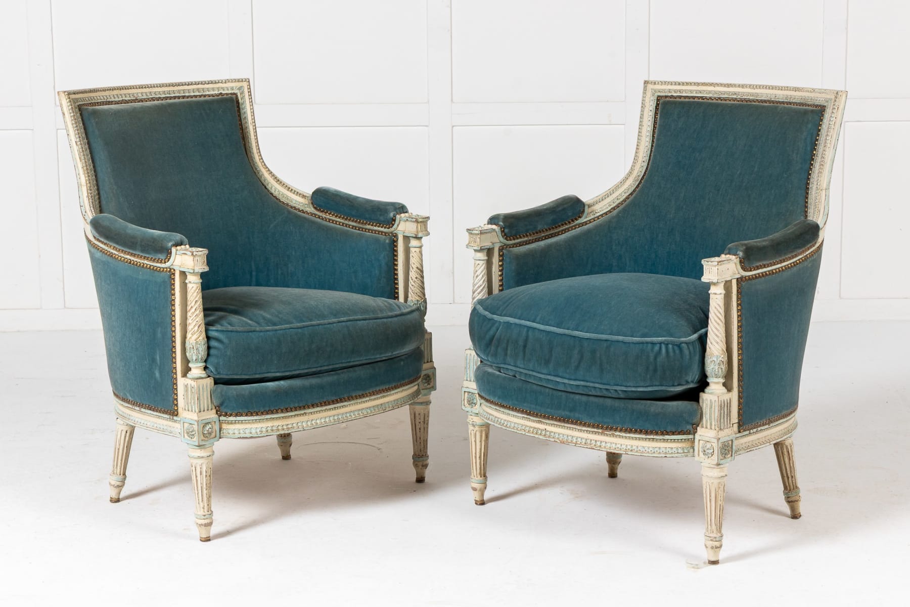 Pair of 19th Century French Painted Armchairs