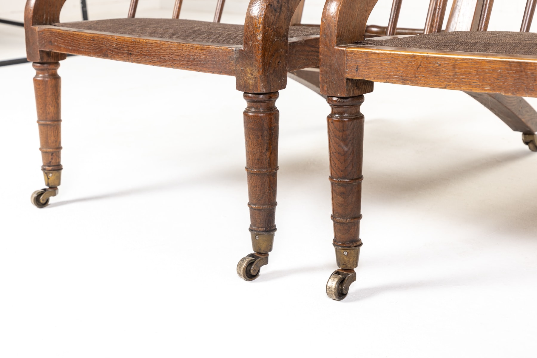 Pair of 19th Century English Beech Armchairs