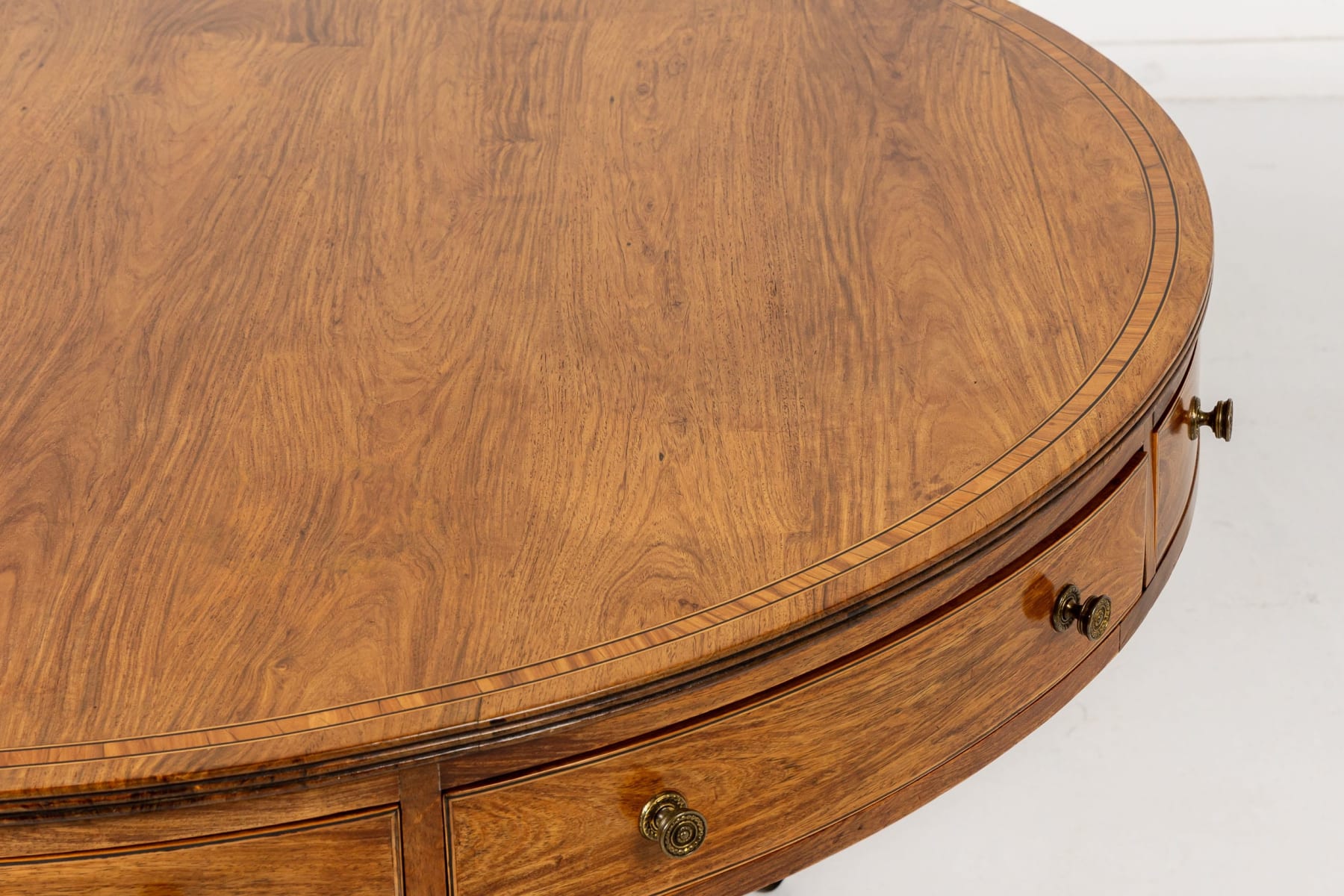 19th Century English Regency Teak Drum Table