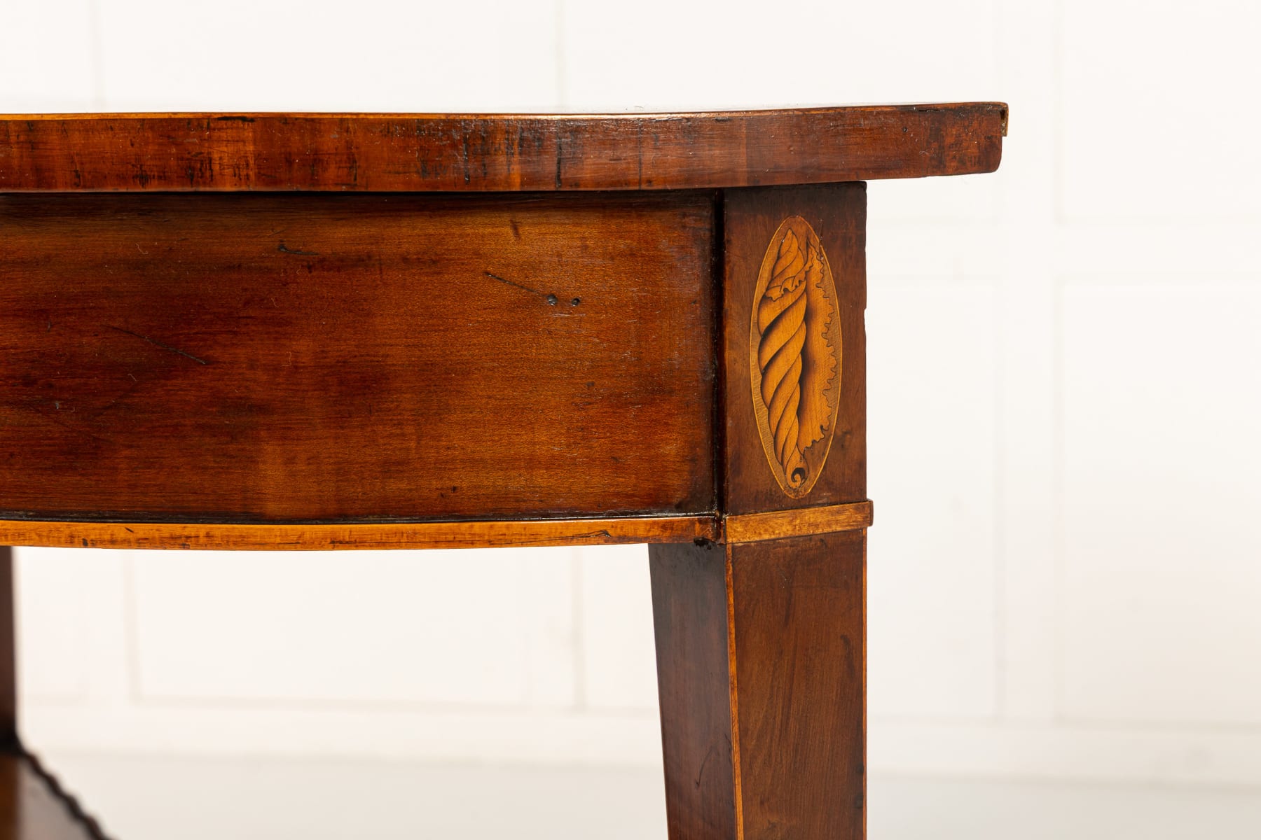 18th Century English Yew Demi Lune Side Table
