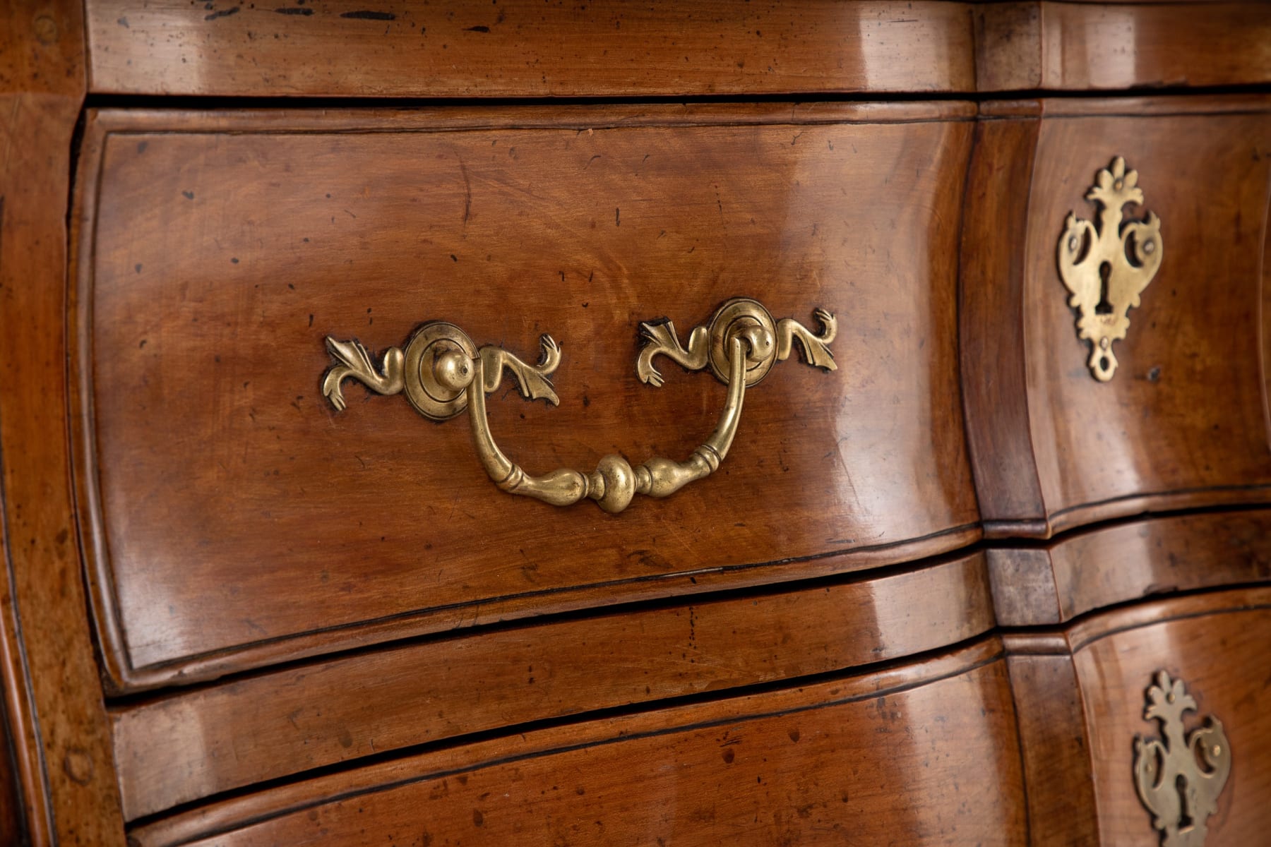 18th Century French Cherrywood Bombe Commode