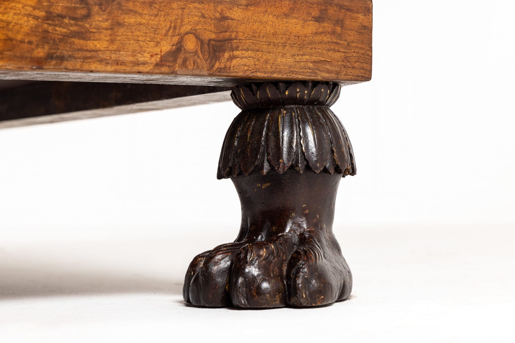 Early 19th Century French Empire Walnut Commode with Paw Feet