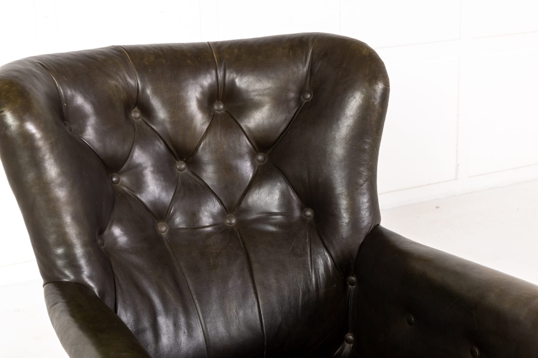 19th Century English Leather Armchair