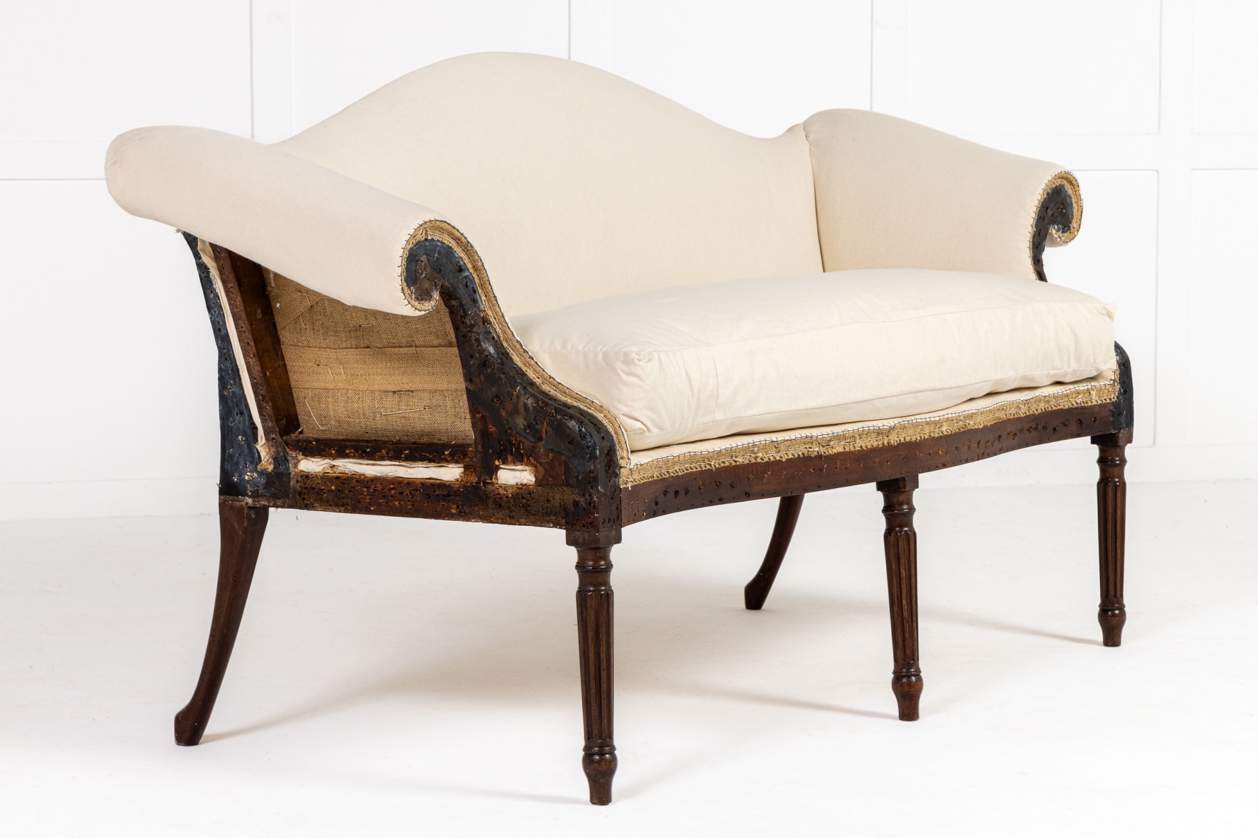 Small Late 18th Century English George III Mahogany Sofa