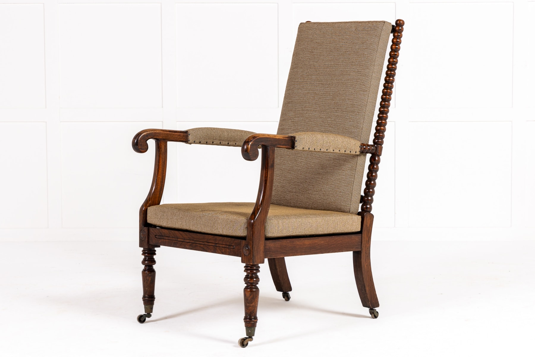 Pair of 19th Century English Regency Period Bobbin Turned Armchairs