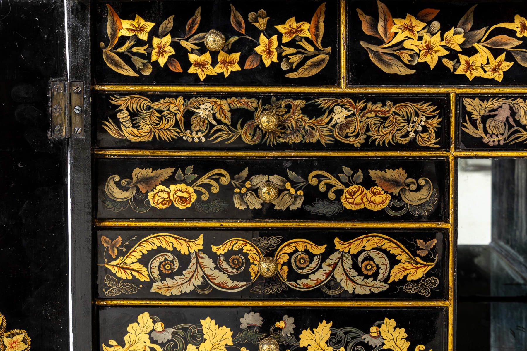 Important 19th Century Regency Period Japanned Side Cabinet