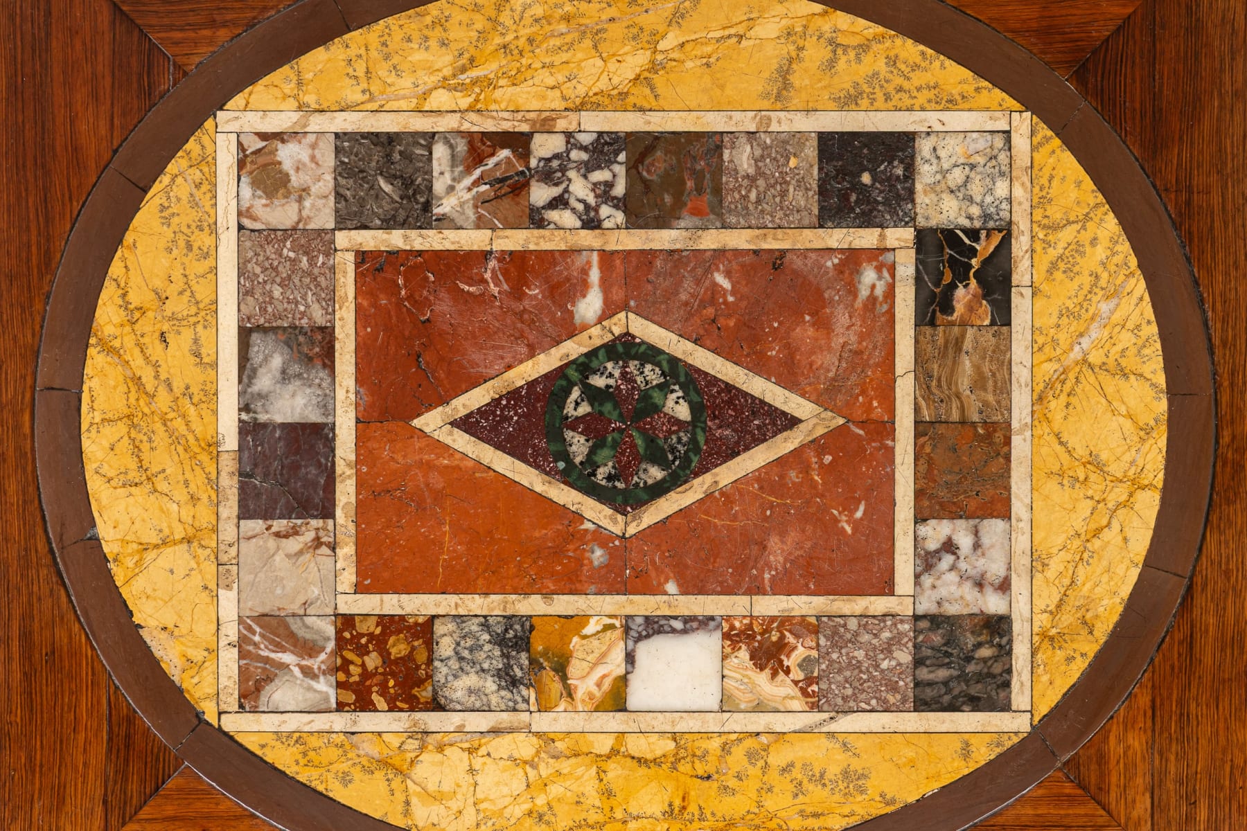 19th Century English Regency Rosewood Specimen Marble Table