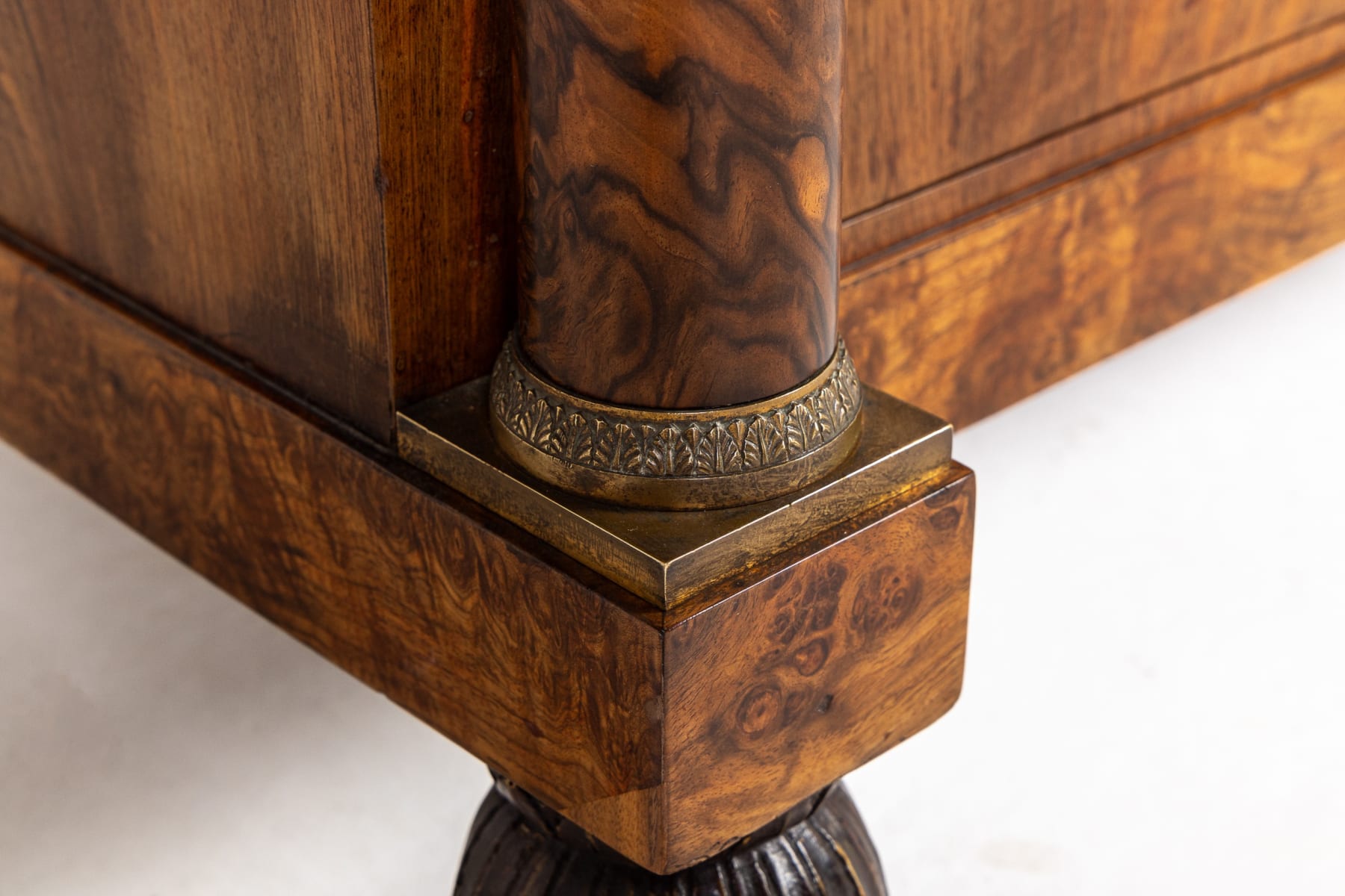 Early 19th Century French Empire Walnut Commode with Paw Feet