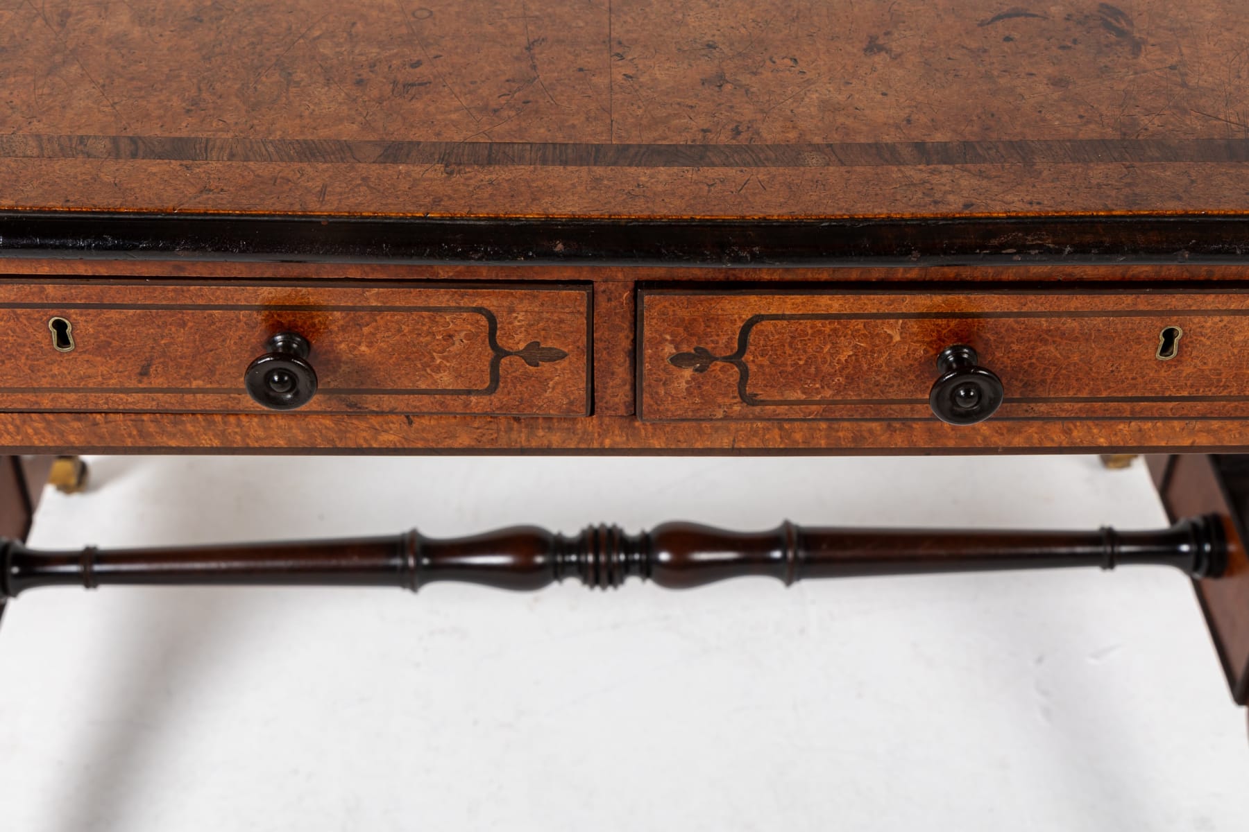 19th Century English Regency Amboyna Library Table