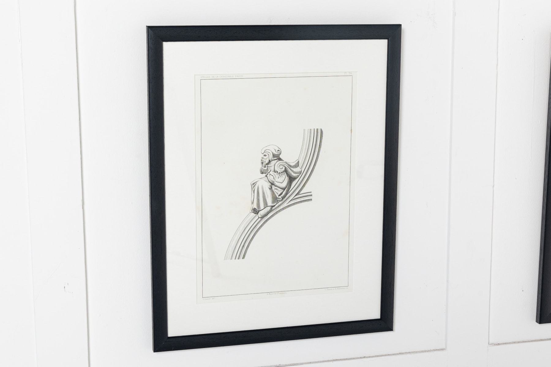 Set of Nine 19th Century Framed Engravings of Cathedral d'Auch - France