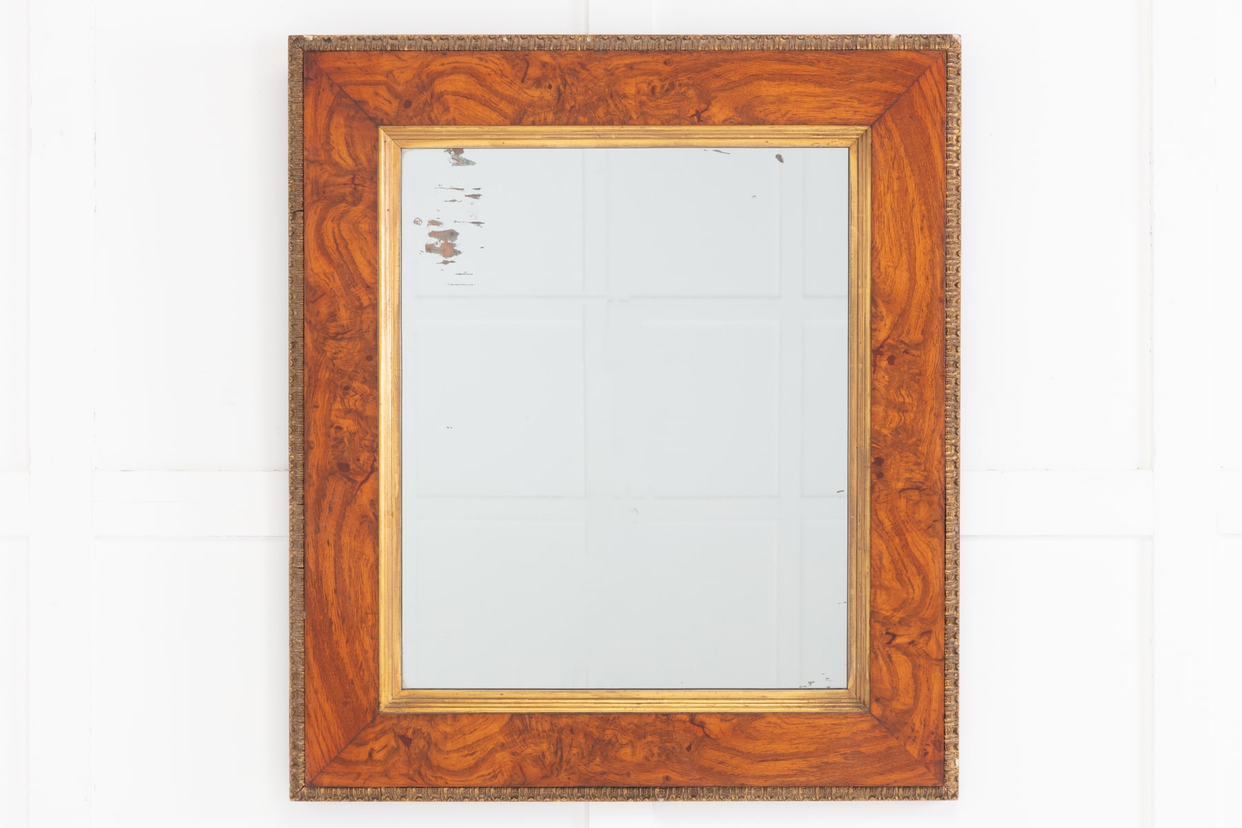 19th Century English Pollard Oak Mirror