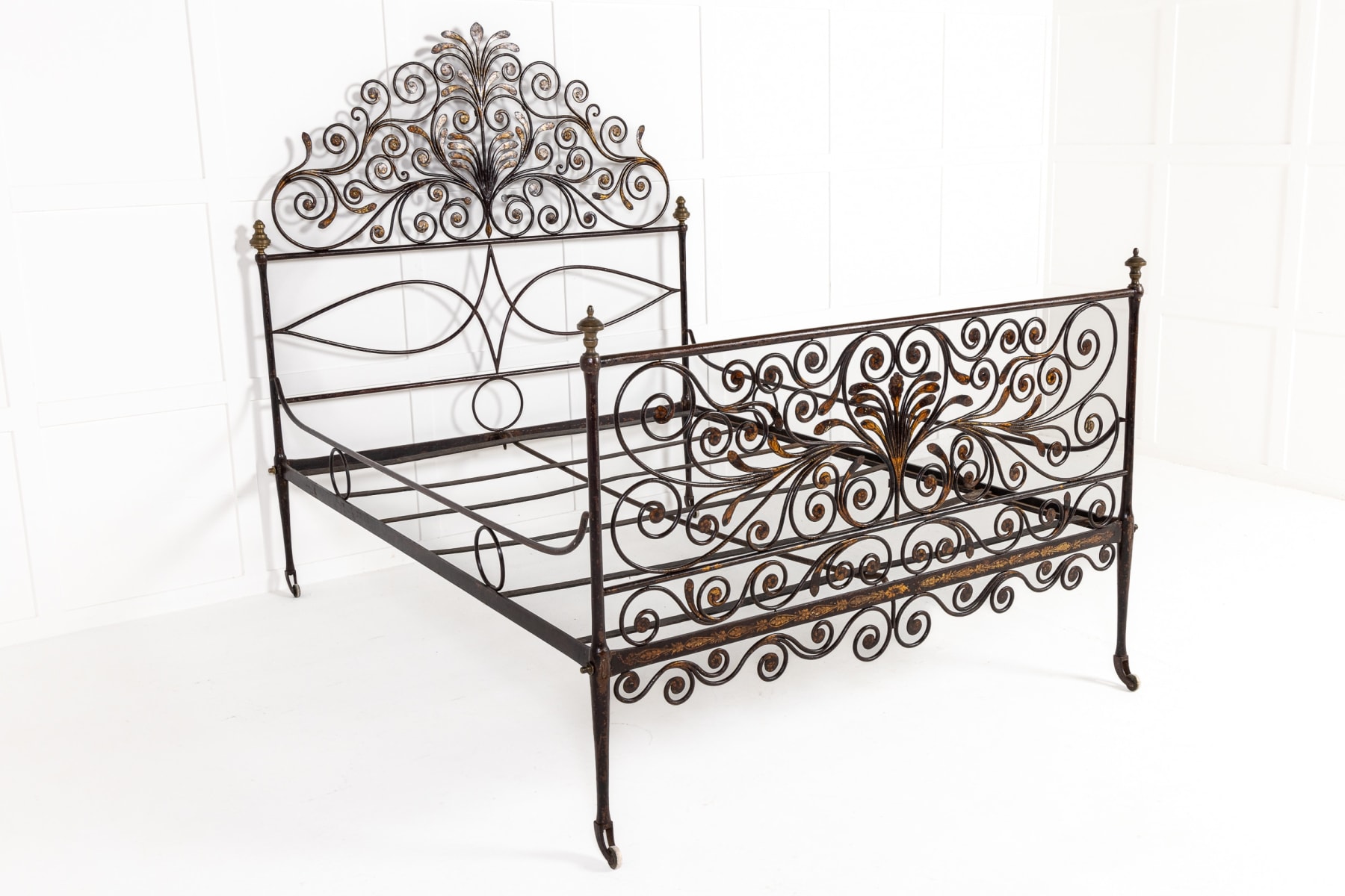 An Important Mid 19th Century Italian Wrought Iron Bed Frame